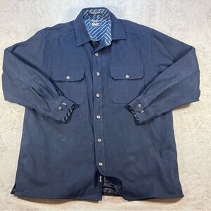 Levi’s Heavy Striped Lining Shirt Jacket Size Large Navy Blue